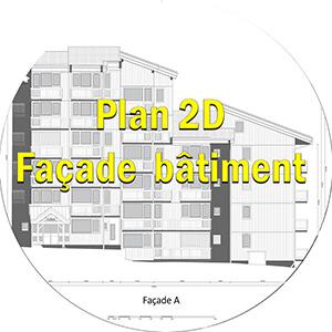 plan 2d facade immeuble montagne